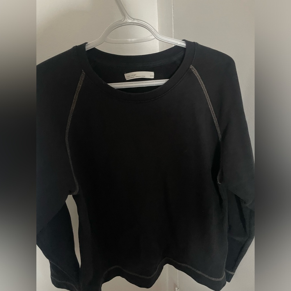 Cotton Black Sweatshirt Size S-M